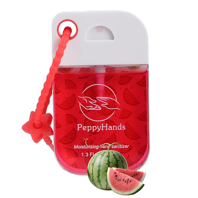 PeppyHands Hand Sanitizer, Hand Sanitizer Spray, Hydrating Spray for Hand, Portable Sanitizer spray Set ﻿for Travel Size, 500-Sprays Each Multi-Flavor (Watermelon)