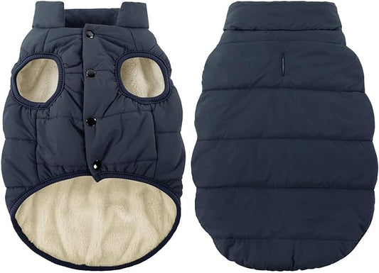 ASENKU Dog Winter Coat - Waterproof Windproof Dog Jacket, Warm Snowproof Doggie Puffer Vest for Cold Weather, Lightweight Snow Coats for Small Medium Large Dogs(L, Blue)