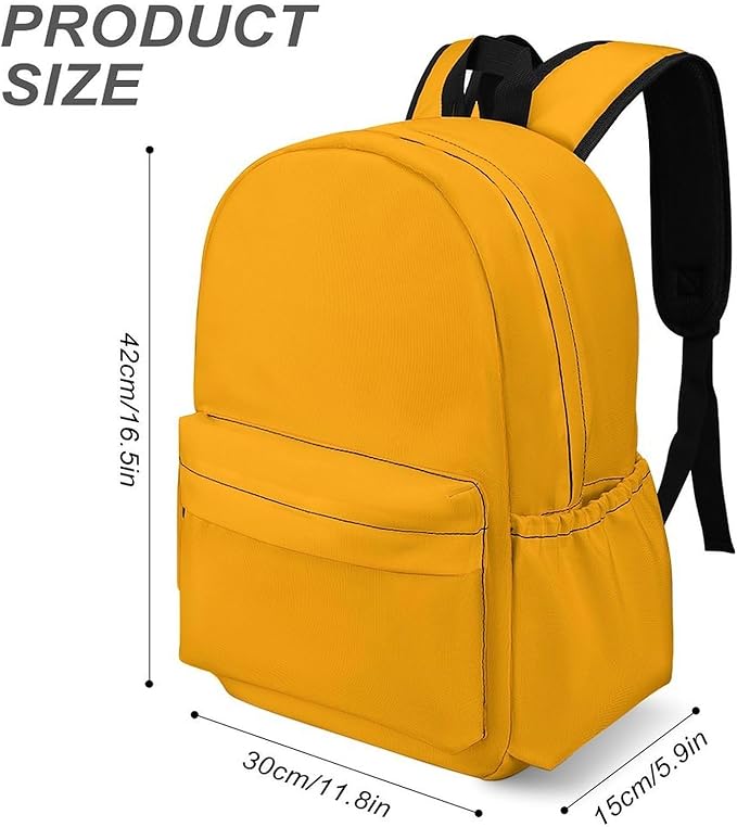 Orange Backpack Adult Travel Daybag for Women Men College Backpack for Vacation Hiking Camping Bag