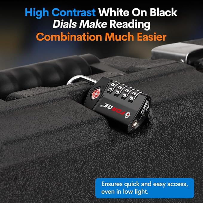 Forge 20 PK Forge 4-Digit Combination Lock, TSA Approved Locks for Luggage, Travel, Gym, School, Suitcase, Backpack, Pelican case, Easy Read dials, zinc Alloy Body.