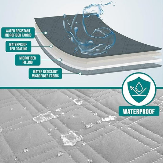 PetAmi Waterproof Bed Cover for Dogs, Pet Blanket Couch Cover, Reversible Furniture Cover Sofa Protector for Pet Cat Bed, Washable Dog Blanket for Seat, 30x70 Light Gray