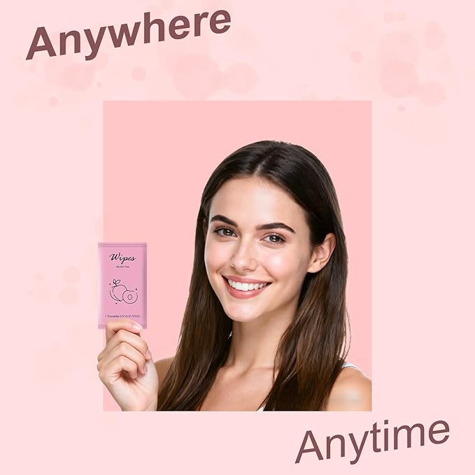 Individual Hand Wipes,Wet Wipes Individually Wrapped Bulk Cleansing Travel Size Wet Wipes for Wedding Travel Restaurant Barbecue(peach,pack of 50)