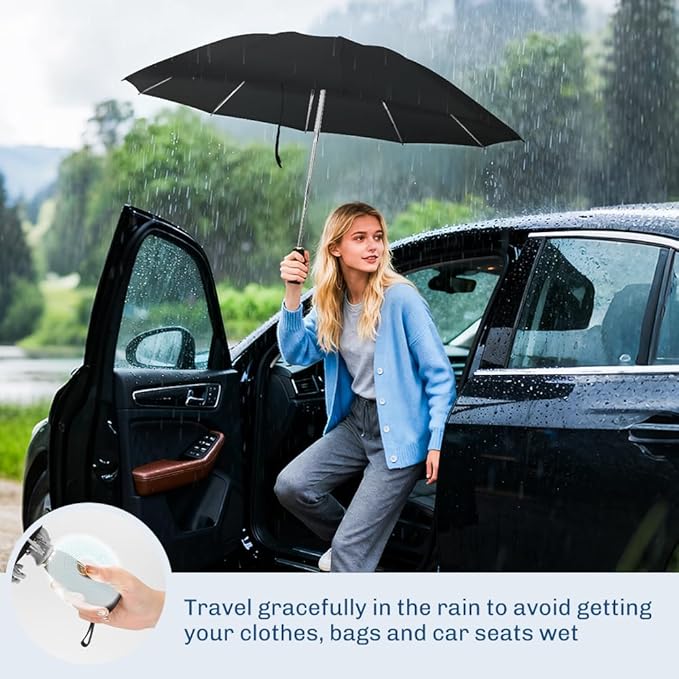 TOPSAIL 45in Truley Compact Folding Umbrella for Travel, Effortless & Safe Collapse, Portable & Sturdy Windproof Inverted Umbrellas for Rain