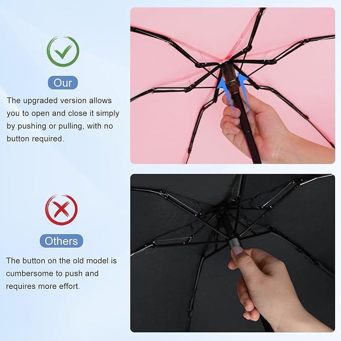 Mini Umbrella for Travel - Waterproof Portable Folding Umbrella Flat Compact Lightweight Small Umbrellas for Pocket Purse