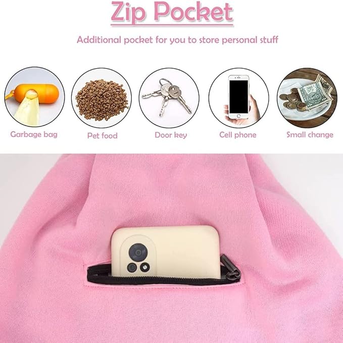 NATUYA Small Dog Carrier Sling Cat Sling,Adjustable Strap Hand Free Pet Puppy for Outdoor Traveling Subway (Pink, Snap)