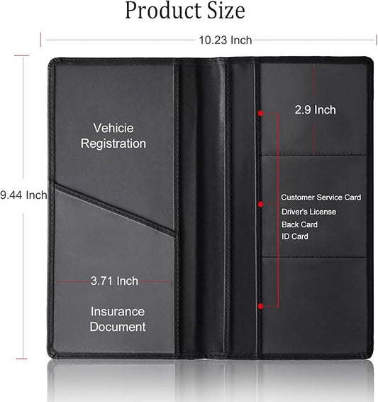 Car Registration and Insurance Holder with Magnetic Shut Compatible With Moldel Y Vehicle Glove Box Car Organizer Auto Comparment Accessories Case for Essential Document Driver License Cards