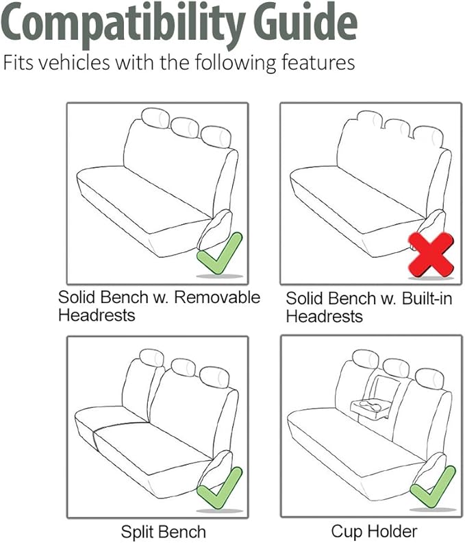 FH Group Automotive Car Seat Covers Rear Set Premium 3D Air Mesh Seat Covers, Airbag Compatible and Split Bench Cover Universal Fit Interior Accessories for Cars Trucks and SUVs - Beige