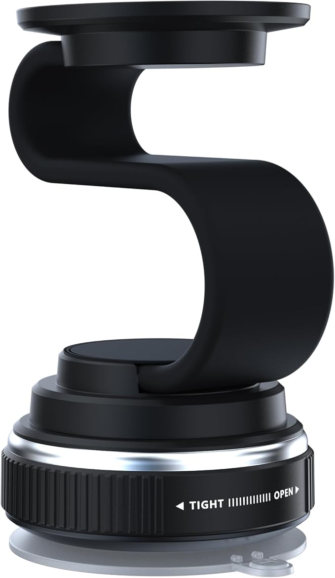 Magnetic Car Phone Holder Mount, 720° Adjustable Long Arm with Nano Gel Suction Cup, for iPhone & Android (Use Metal Plate), Universal Dashboard Windshield Phone Stand