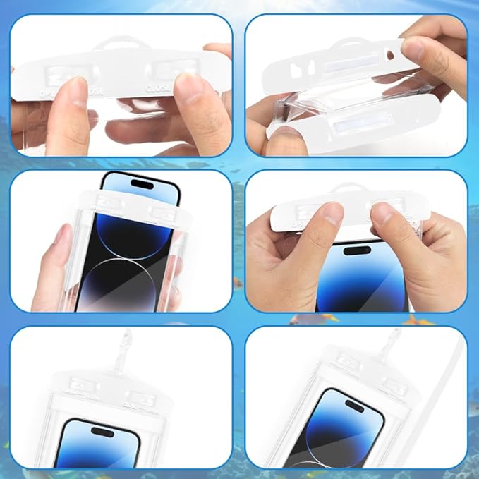 Waterproof Phone Pouch, 2 Pack Clear Water Proof Cell Phone Case, Phone Wet Dry Bag Holder Beach Vacation Waterpark Underwater Cruise Essentials Accessories Must Haves Packing List Stuff for Men Women