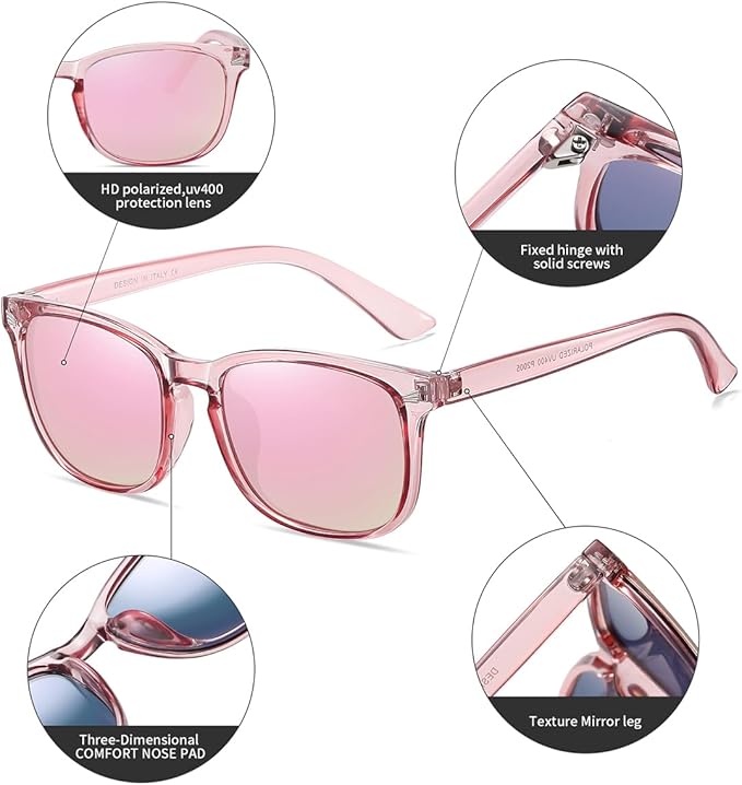 DUSHINE Polarized Sunglasses for Women Classic Retro Style UV400 Protection