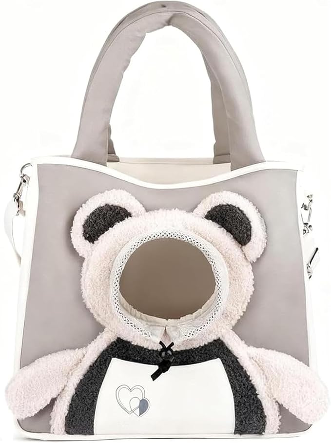 Pet Carrier Shoulder Bag, Canvas Soft Pet Travel Tote with Adjustable Strap & Breathable Mesh, Hands-Free Crossbody for Outdoor Walking/Vet Visits