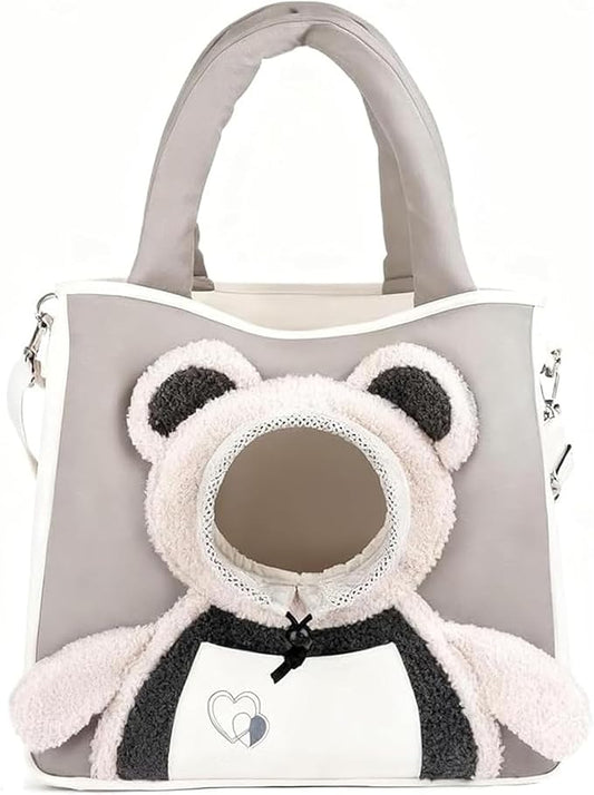 Pet Carrier Shoulder Bag, Canvas Soft Pet Travel Tote with Adjustable Strap & Breathable Mesh, Hands-Free Crossbody for Outdoor Walking/Vet Visits