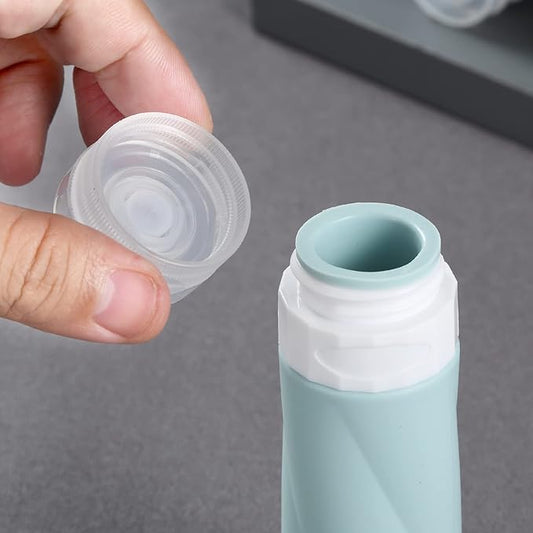 Gemice Travel Bottles for Toiletries, 3oz Tsa Approved Travel Size Containers BPA Free Leak Proof Travel Tubes Refillable Liquid Travel Accessories with Clear Toiletry Bag (4 Pack)