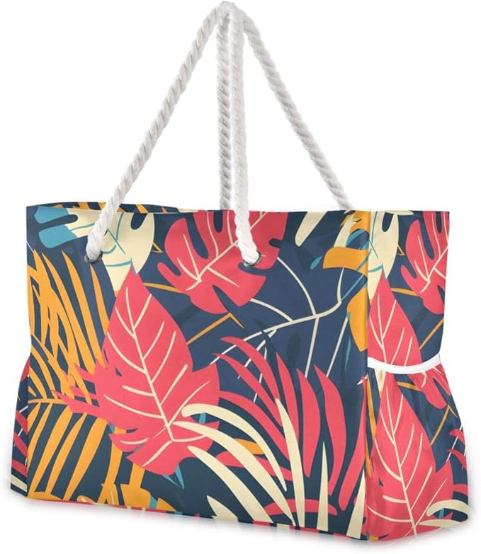 senya Large Beach Shoulder Bags Canvas Tote Water Resistant for Gym Travel Daily