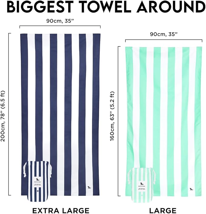 Dock & Bay Beach Towel - Quick Dry, Sand Free - Compact, Lightweight - 100% Recycled - Includes Bag - Cabana Light - Lombok Lilac - Extra Large (200x90cm, 78x35)