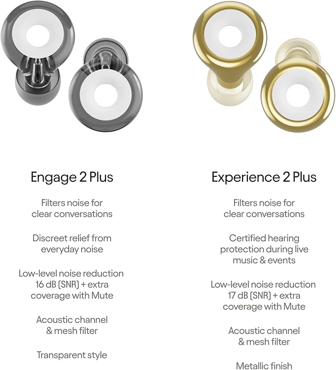 Loop Earplugs Social Plus Link Bundle (2-Pack) – Engage 2 Plus + Loop Experience 2 Plus + Link | Reusable Ear Plugs for Focus, Noise Sensitivity, Music, Parenting & More | 16dB/18 dB Noise Reduction