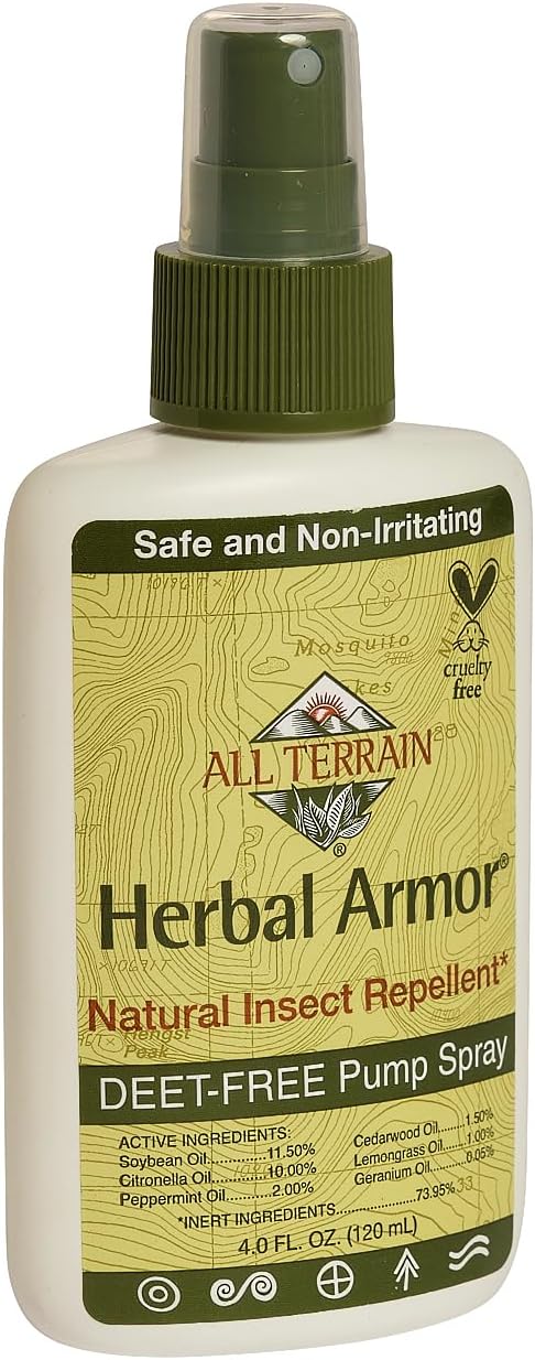 Herbal Armor DEET-Free Pump Spray 4oz. Insect Repellent, Plant-Based and All-Natural Bug Repellent, Safe for Family and Pets, Mosquito and Bug Protection