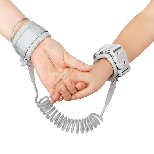 PandaEar Anti Lost Wrist Link, Toddler Harness Walking Leash Safety Child Wristband Leashes for Babies Kids (Grey)