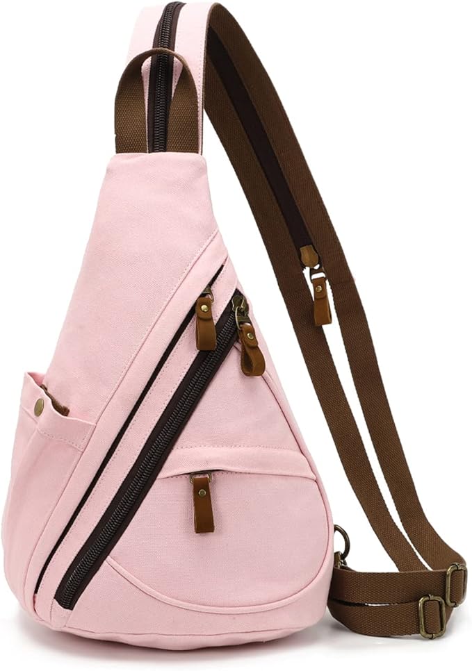 KL928 Canvas Sling Bag - Small Crossbody Backpack Shoulder Casual Daypack Rucksack for Men Women(Large Version)