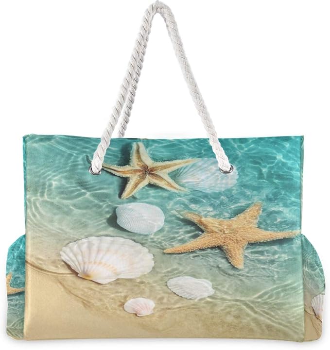 senya Large Beach Shoulder Bags Canvas Tote Water Resistant for Gym Travel Daily