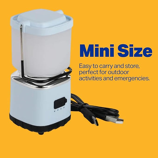 LUXPRO LP189 Mini Lantern - USB-C Rechargeable Camping Light - with 4 Color Modes - Dimmable LED Portable Lantern for Hiking & Emergency - Handy Compact Design ((Blue, Black, Beige), 3-Pack)