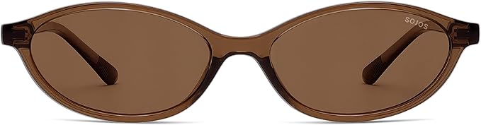 SOJOS TR90 Ultra Light Flexible Sunglasses for Women Retro Oval Polarized Cat Eye Vintage Shades UV400 Protection Comfort Fit
