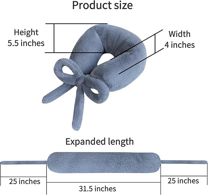 Travel Pillow Multifunctional Airplane Travel Neck Pillow Provides Neck and Lumbar Support During Travel Airplane Pillow Gray