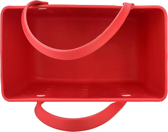 2-Piece Tote Bag Set, Waterproof Rubber Beach Bag with Summer Pattern, Medium & Large Handbag for Pool, Beach, Boat