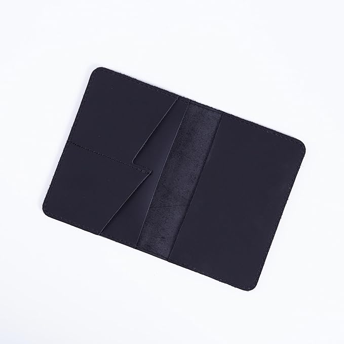 INCARNE Passport Cover - Travel Passport Wallet - Leather Passport Holder for Men Women Family with Card Slots & Note Compartmen - Sleeve Protector - Genuine Leather - Vintage Black