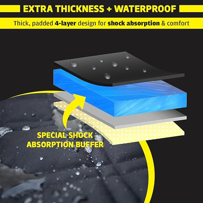 Meadowlark SUV Cargo Liner Dog Seat Covers + Seat Belt, Double Stitched & Extra Padded, Water Repellant, Anti Shock, Non-Slip, Cover Trunk Mat, Dog Accessories, Pet Car Seat Protector for Fur & Mud