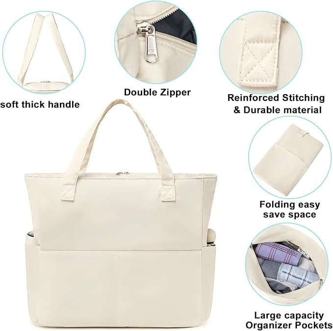 Bluboon Waterproof Beach Tote Pool Bags for Women Ladies Extra Large Carry On Bag With Wet Compartment for Weekender Travel