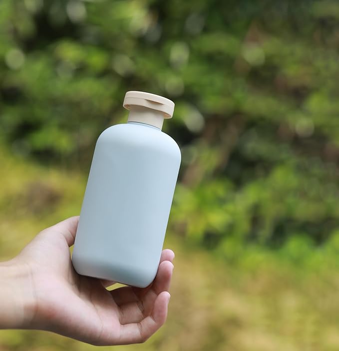 ASEVAT 6.7 oz Plastic Squeeze Bottles for Shampoo, Travel Containers for Toiletries, Leak Proof, Refillable for Lotion, Cream and Liquids (3 Pcs)