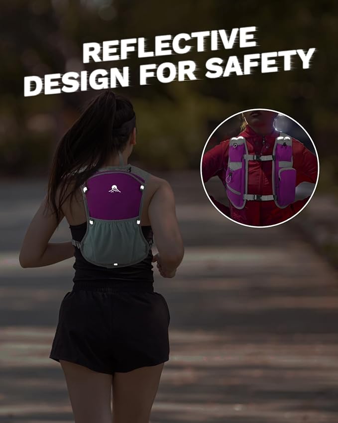 Running Vest for Women and Men, Hydration Running Backpack, Runners Vest, Hydration Vest, with Front Phone Holder, Adjustable Chest and Waist Strap