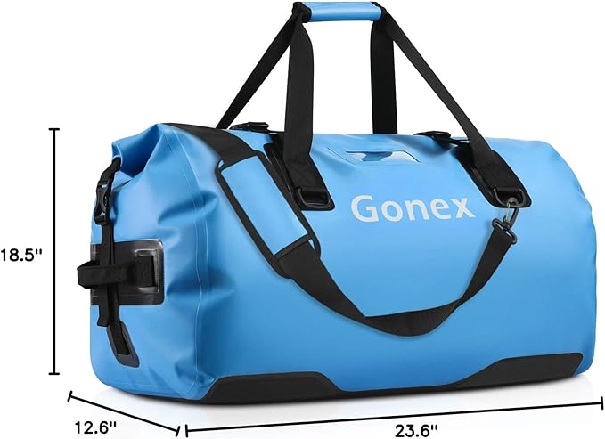 Gonex 40L 60L 80L Extra Large Waterproof Duffle Travel Dry Duffel Bag Heavy Duty Bag with Durable Straps & Handles for Kayaking Paddleboarding Boating Rafting Fishing
