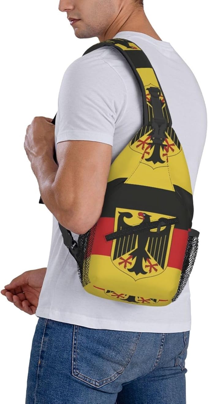Germany Flag Sling Bag Multipurpose Crossbody Sling Backpack Travel Cycling Hiking Shoulder Bag For Women Men