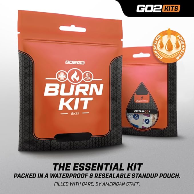 Advanced Burn Kit, Comprehensive Burn First Aid Kit with Dressings, Burn Cream & Gauze, Portable First Aid Kit for Home, Office, Car & Travel, 5-Pack (BK33)