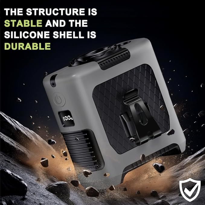 AINFTIME 2025 Portable Waist Clip Body Fan 10000mAh Personal Wearable 6-40H Powerful Outdoor (10000mAH / Gray)