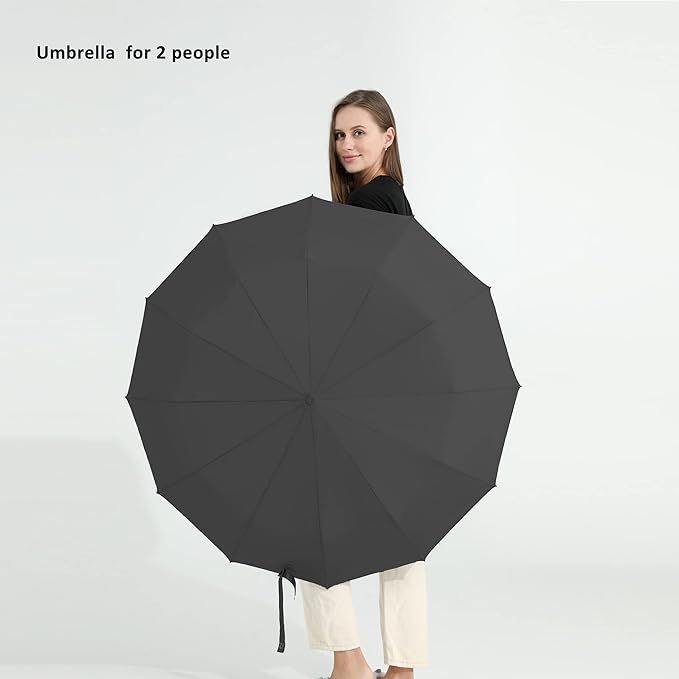 BAODINI Windproof Compact Rain Umbrella for Travel 42/46 Inch Premium Fabric Auto Open Perfect for Purse and Backpack Portable Umbrella for Women and Men