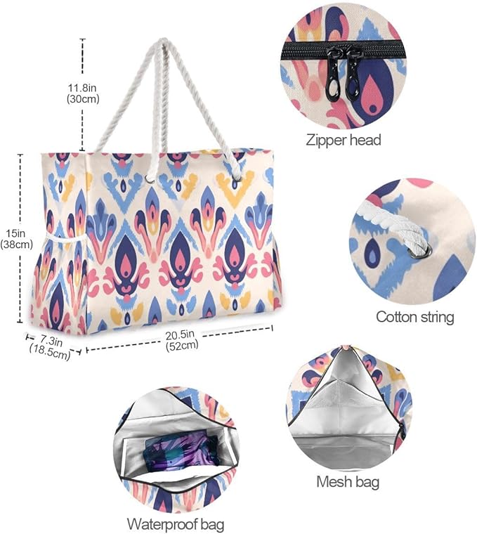 senya Large Beach Shoulder Bags Canvas Tote Water Resistant for Gym Travel Daily