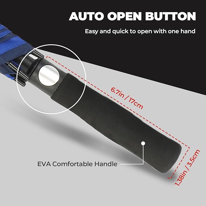 ZDSSM Automatic Open Golf Umbrella, 54/62/68/72 inch Extra Large Oversize Double Canopy Vented Stick Umbrellas, Windproof Waterproof Umbrella for Men And Women