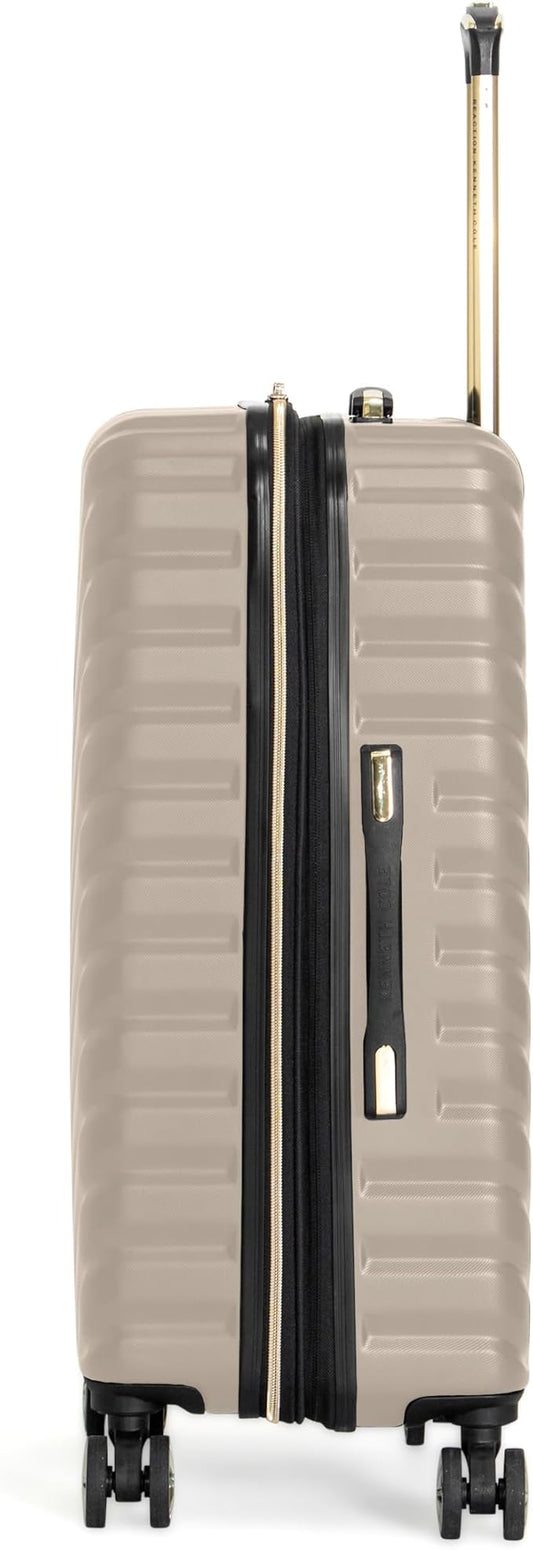 Kenneth Cole REACTION Madison Square Lightweight Hardside Chevron Expandable Spinner Luggage, Taupe, 24-Inch Checked