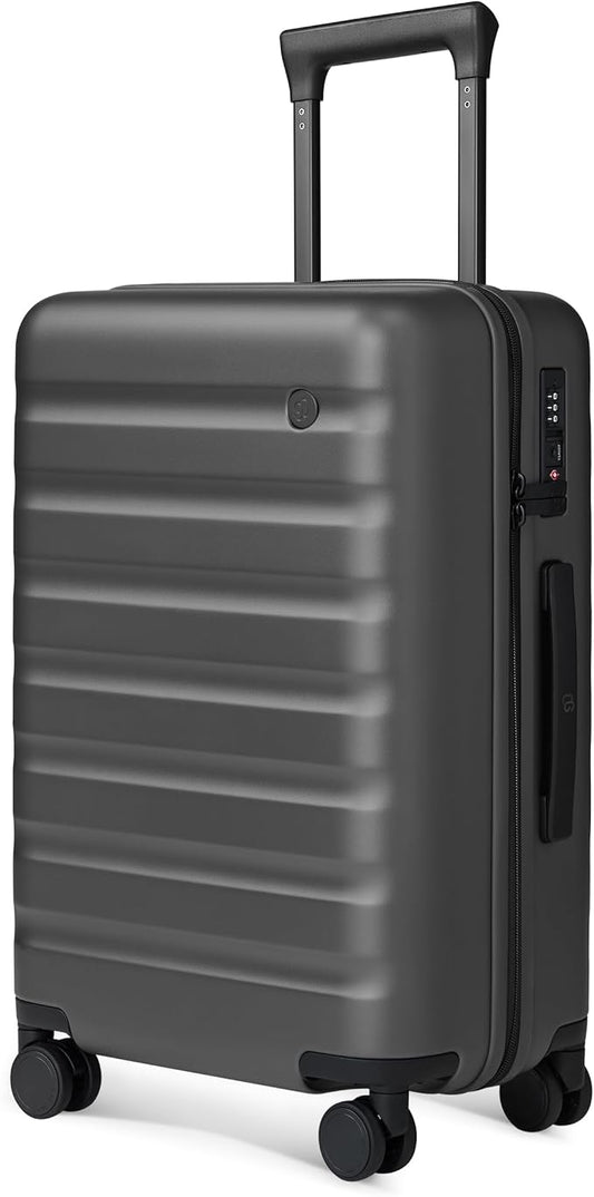 NINETYGO Carry On Luggage 22x14x9 Airline Approved, 20 Inch Luggage with Smooth Spinner Wheels, Lightweight, Hard Shell PC Suitcase Carry-On, Travel Luggage, TSA Approved (Grey, Rhine Basic2.0)