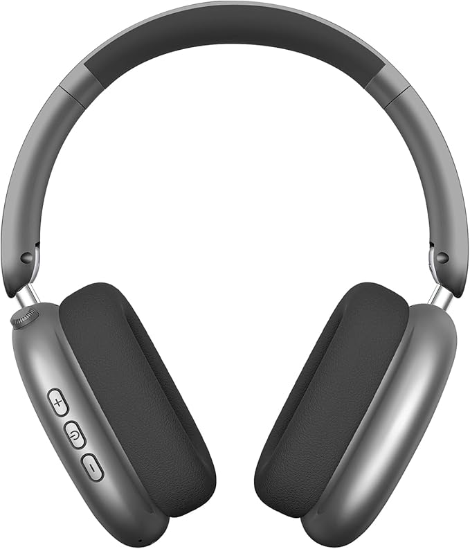 Wentronic Y01 Wireless Noise Canceling Headphones Bluetooth 5.3 Over Ear Headphones with Microphone, Hi-Res Audio, 48H Playtime, Foldable Comfortable Earpads,Compatible with iOS,Android,PC, Space Grey