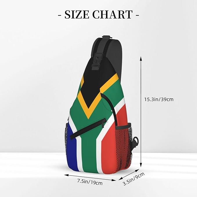 GJXFLSY South Africa Flag Sling Backpack Crossbody Bag Casual Chest Bags Travel Hiking Daypack Shoulder Bag for Women Men