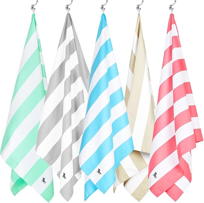Dock & Bay Beach Towel - Quick Dry, Sand Free - Compact, Lightweight - 100% Recycled - Includes Bag - Cabana Light - Bora Bora Beige - Extra Large (200x90cm, 78x35)