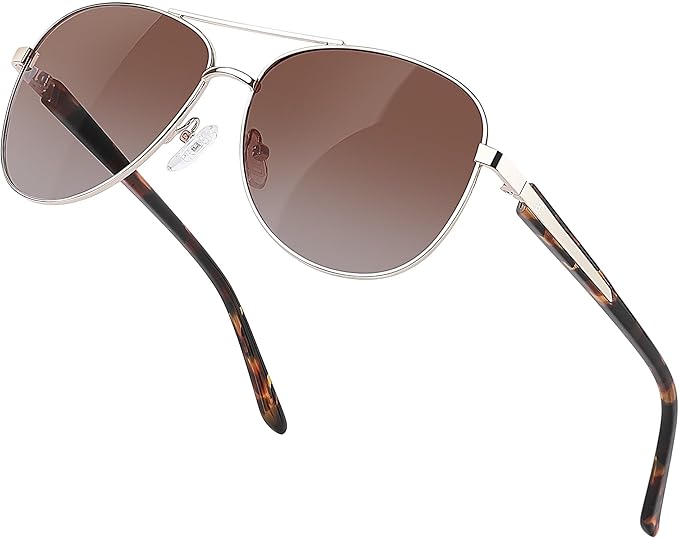 BIRCEN Polarized Aviator Sunglasses for Women : UV Protection Acetate Square Sunglass With Retro Classic Style