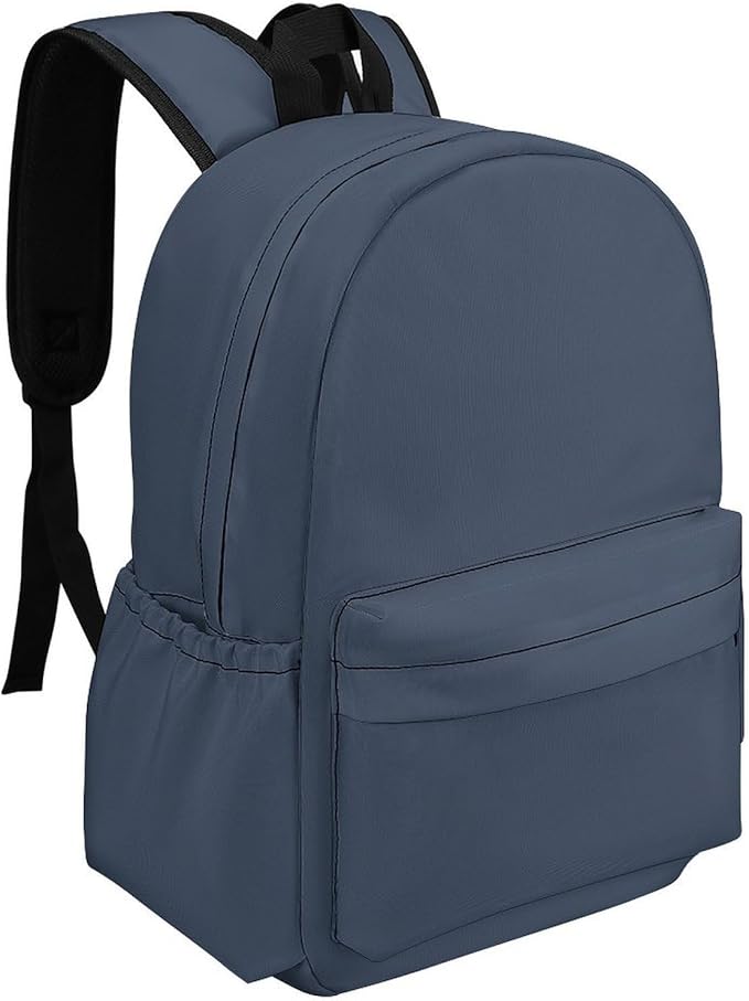 Premium Grey Blue Backpack Adult Travel Daybag for Women Men College Backpack for Vacation Hiking Camping Bag