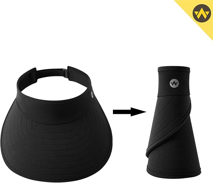 WANDER Sun Visor Hats for Women Wide Brim UV Protection Adjustable Large Golf Beach Cap Packable Travel Sport Visor