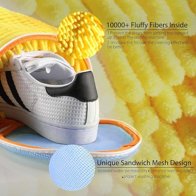 Shoes Laundry Bag Keep Shoes Clean, Shoe Wash Bag for Washing Machine, Durable Zipper Laundry Washing Bag, Sneaker Tennis Cleaner Kit Adjustable Shoe Trees - Home Dorm Travel Essentials