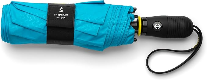 ShedRain Vortex V2 Automatic Compact Folding Windproof Travel Umbrella – Rain & Windproof Vented Double Canopy – Protect from Rain, Sun & Wind - Wind Tunnel Tested to 75 mph